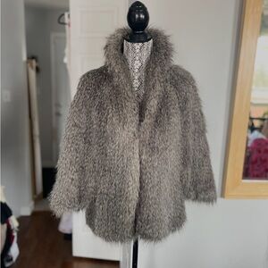 Designer Cynthia Rowley Faux Fur Capelet Bolero Shoulder Wrap. One Size